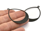 Black Drop Charm, 4 Textured Oxidized Black Brass Drop Charms With 1 Loop, Pendants (49x36x0.8mm) D0607 H1212