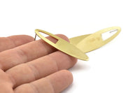 Brass Marquise Charm, 6 Raw Brass Marquise Stud Earrings (47x12x0.70mm) B0266 A1680