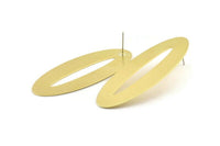 Brass Marquise Earring, 2 Raw Brass Marquise Stud Earrings (59x24x0.70mm) B0251 A1692