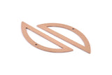 Semi Circle Blank, 6 Raw Copper Half Moon Charms With 1 Hole, Stamping Blanks (51x15x0.70mm) M895