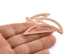 Semi Circle Blank, 6 Raw Copper Half Moon Charms With 1 Hole, Stamping Blanks (51x15x0.70mm) M895