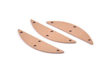Semi Circle Blank, 6 Raw Copper Half Moon Charms With 3 Holes, Stamping Blanks (37x8x0.70mm) M915