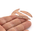 Semi Circle Blank, 6 Raw Copper Half Moon Charms With 3 Holes, Stamping Blanks (37x8x0.70mm) M915