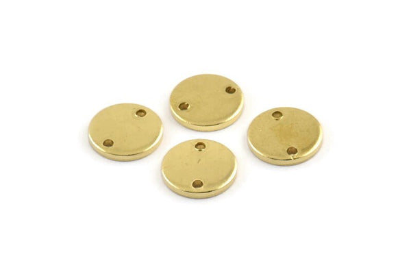 Brass Cabochon Tag, 12 Raw Brass Cabochon Tags With 2 Holes, Connectors (12x1.5mm) A1715