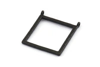 Black Square Pendant, 2 Oxidized Black Brass Square Charms With 2 Loops (32x2.5x2.5mm) U040 H0304