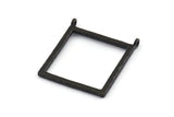 Black Square Pendant, 2 Oxidized Black Brass Square Charms With 2 Loops (32x2.5x2.5mm) U040 H0304