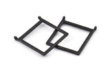 Black Square Pendant, 2 Oxidized Black Brass Square Charms With 2 Loops (32x2.5x2.5mm) U040 H0304