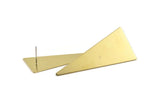 Brass Triangle Earring, 6 Raw Brass Triangle Stud Earrings (54x23x0.70mm) C005 A1695