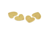 Brass Heart Charm, 12 Raw Brass Heart Charms With 2 Holes (16x14x1mm) M852