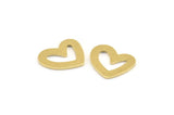 Brass Heart Blank, 12 Raw Brass Heart Blanks, Stamping Blanks (16x14x1mm) M863