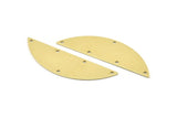 Semi Circle Charm, 6 Raw Brass Half Moon Charms With 5 Holes, Blanks (51x15x0.70mm) M878