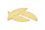Semi Circle Charm, 6 Raw Brass Half Moon Charms With 5 Holes, Blanks (51x15x0.70mm) M878