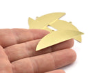 Semi Circle Charm, 6 Raw Brass Half Moon Charms With 1 Loop, Blanks (51x17x0.70mm) M928
