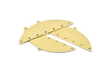 Semi Circle Charm, 6 Raw Brass Half Moon Charms With 1 Loop And 7 Holes, Blanks (51x17x0.70mm) M933