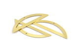 Semi Circle Charm, 6 Raw Brass Half Moon Charms With 1 Hole (51x15x0.70mm) M941