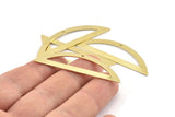 Semi Circle Charm, 6 Raw Brass Half Moon Charms With 1 Hole (51x15x0.70mm) M941