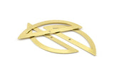 Semi Circle Charm, 6 Raw Brass Half Moon Charms With 1 Hole (51x15x0.70mm) M942