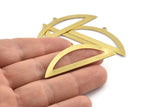 Semi Circle Charm, 6 Raw Brass Half Moon Charms With 1 Loop, Blanks (51x17x0.70mm) M934