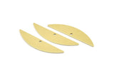 Semi Circle Charm, 6 Raw Brass Half Moon Charms With 1 Hole (37x8x0.70mm) M883