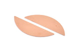 Semi Circle Blank, 6 Raw Copper Semi Circle Blanks, Stamping Blanks (51x15x0.70mm) M917