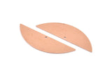 Semi Circle Blank, 6 Raw Copper Semi Circle Charms With 1 Hole, Stamping Blanks (51x15x0.70mm) M918