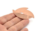 Semi Circle Blank, 6 Raw Copper Semi Circle Charms With 1 Hole, Stamping Blanks (51x15x0.70mm) M918