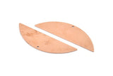 Semi Circle Blank, 6 Raw Copper Half Moon Charms With 1 Hole, Stamping Blanks (51x15x0.70mm) M919