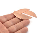 Semi Circle Blank, 6 Raw Copper Semi Circle Charms With 4 Holes, Stamping Blanks (51x15x0.70mm) M924