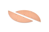 Semi Circle Blank, 6 Raw Copper Half Moon Charms With 5 Holes, Stamping Blanks (51x15x0.70mm) M925
