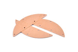 Semi Circle Blank, 6 Raw Copper Half Moon Charms With 5 Holes, Stamping Blanks (51x15x0.70mm) M925
