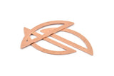 Semi Circle Blank, 6 Raw Copper Semi Circle Blanks, Stamping Blanks (51x15x0.70mm) M894