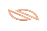 Semi Circle Blank, 6 Raw Copper Half Moon Charms With 1 Hole, Stamping Blanks (51x15x0.70mm) M897