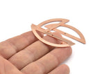 Semi Circle Blank, 6 Raw Copper Half Moon Charms With 1 Hole, Stamping Blanks (51x15x0.70mm) M897