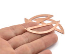 Semi Circle Blank, 6 Raw Copper Half Moon Charms With 2 Holes, Stamping Blanks (51x15x0.70mm) M898