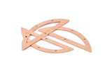 Semi Circle Blank, 6 Raw Copper Semi Circle Charms With 4 Holes, Stamping Blanks (51x15x0.70mm) M901