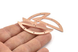 Semi Circle Blank, 6 Raw Copper Semi Circle Charms With 4 Holes, Stamping Blanks (51x15x0.70mm) M901