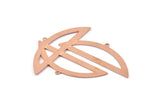 Semi Circle Blank, 6 Raw Copper Semi Circle Charms With 1 Loop, Stamping Blanks (51x17x0.70mm) M888