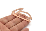 Semi Circle Blank, 6 Raw Copper Semi Circle Charms With 1 Loop, Stamping Blanks (51x17x0.70mm) M888