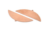 Semi Circle Blank, 6 Raw Copper Semi Circle Charms With 1 Loop, Stamping Blanks (51x17x0.70mm) M904
