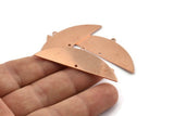 Semi Circle Blank, 6 Raw Copper Semi Circle Charms With 1 Loop And 1 Hole, Stamping Blanks (51x17x0.70mm) M905