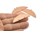 Semi Circle Blank, 6 Raw Copper Semi Circle Charms With 1 Loop And 4 Holes, Stamping Blanks (51x17x0.70mm) M908