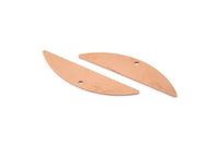 Semi Circle Blank, 6 Raw Copper Half Moon Charms With 1 Hole, Stamping Blanks (37x8x0.70mm) M911