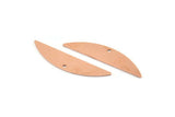 Semi Circle Blank, 6 Raw Copper Half Moon Charms With 1 Hole, Stamping Blanks (37x8x0.70mm) M911