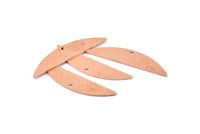 Semi Circle Blank, 6 Raw Copper Half Moon Charms With 1 Hole, Stamping Blanks (37x8x0.70mm) M911