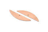Semi Circle Blank, 6 Raw Copper Half Moon Charms With 1 Hole, Stamping Blanks (37x8x0.70mm) M912