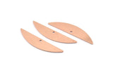 Semi Circle Blank, 6 Raw Copper Half Moon Charms With 1 Hole, Stamping Blanks (37x8x0.70mm) M912