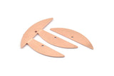 Semi Circle Blank, 6 Raw Copper Half Moon Charms With 1 Hole, Stamping Blanks (37x8x0.70mm) M912