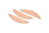 Semi Circle Blank, 6 Raw Copper Half Moon Charms With 3 Holes, Stamping Blanks (37x8x0.70mm) M914