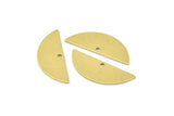 Semi Circle Charm, 12 Raw Brass Half Moon Charms With 1 Hole, Blanks, Stamping Blanks (29x11x0.80mm) M954