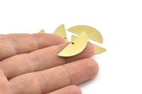 Semi Circle Charm, 12 Raw Brass Half Moon Charms With 1 Hole, Blanks, Stamping Blanks (29x11x0.80mm) M954